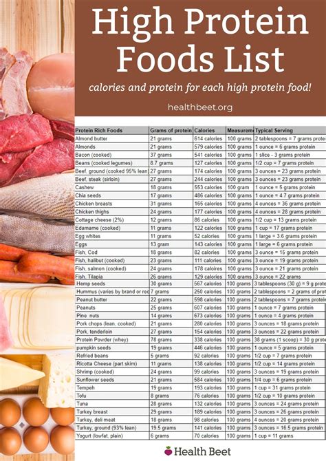 High Protein Foods Printable List