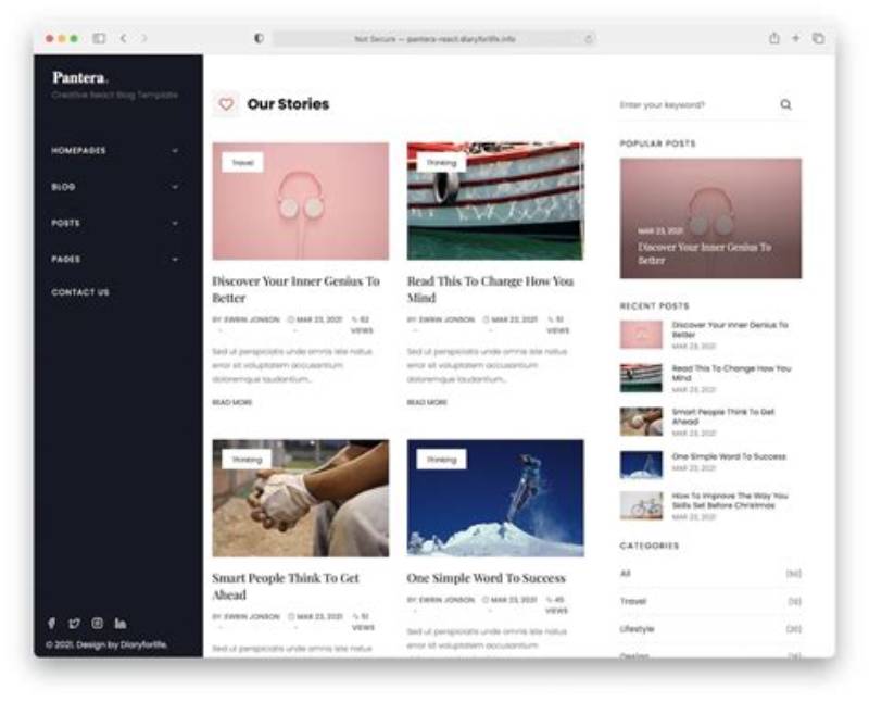 High Quality Bootstrap Template Blog