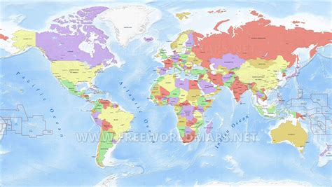 High Resolution World Map Printable
