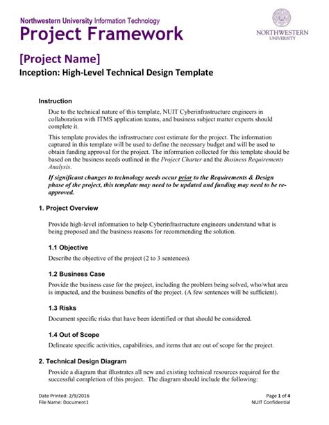 High-level Design Document Template