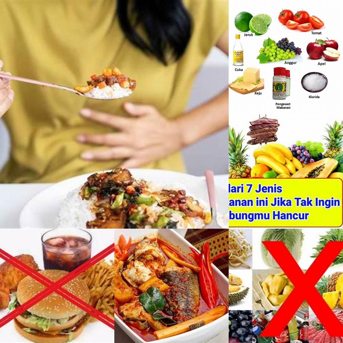 Hindari makanan yang pedas dan asam