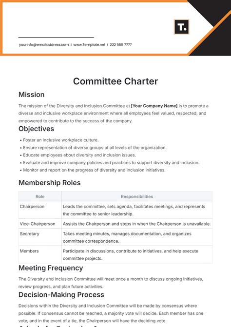 Hoa Committee Charter Template