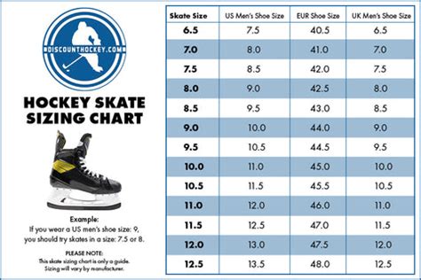 Hockey Skate Sizing Chart