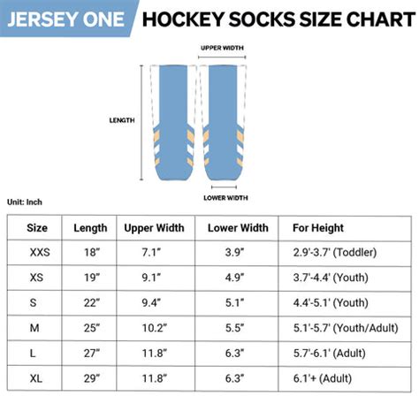 Hockey Socks Size Chart
