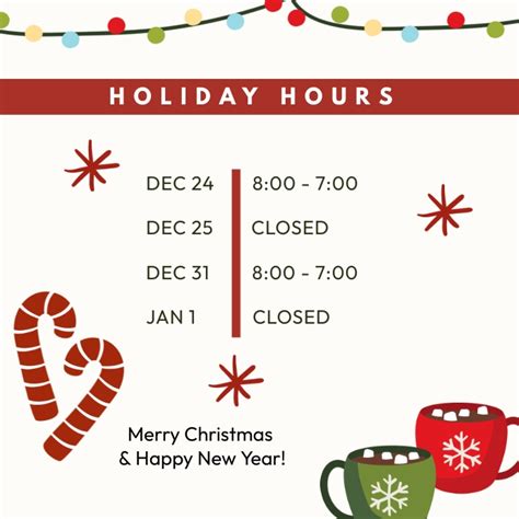 Holiday Hours Template