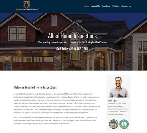 Home Inspection Website Templates