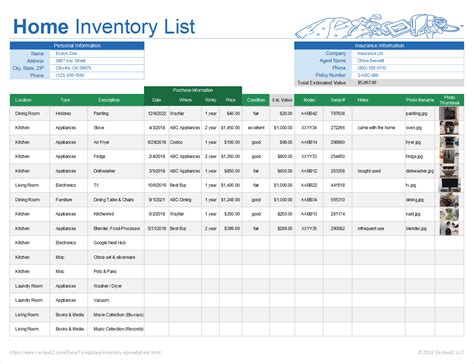 Home Inventory Template