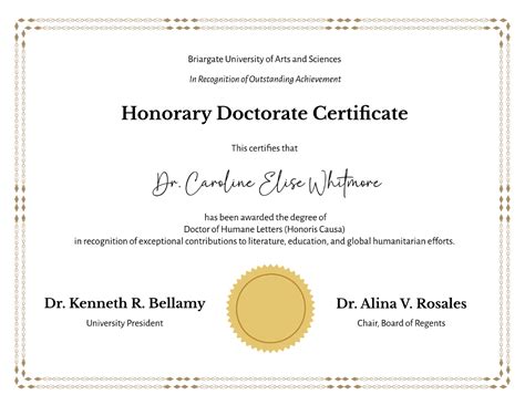 Honorary Doctorate Template