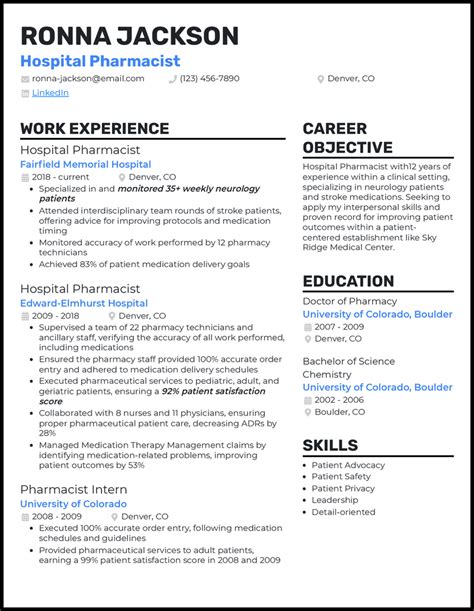 Hospital Resume Template