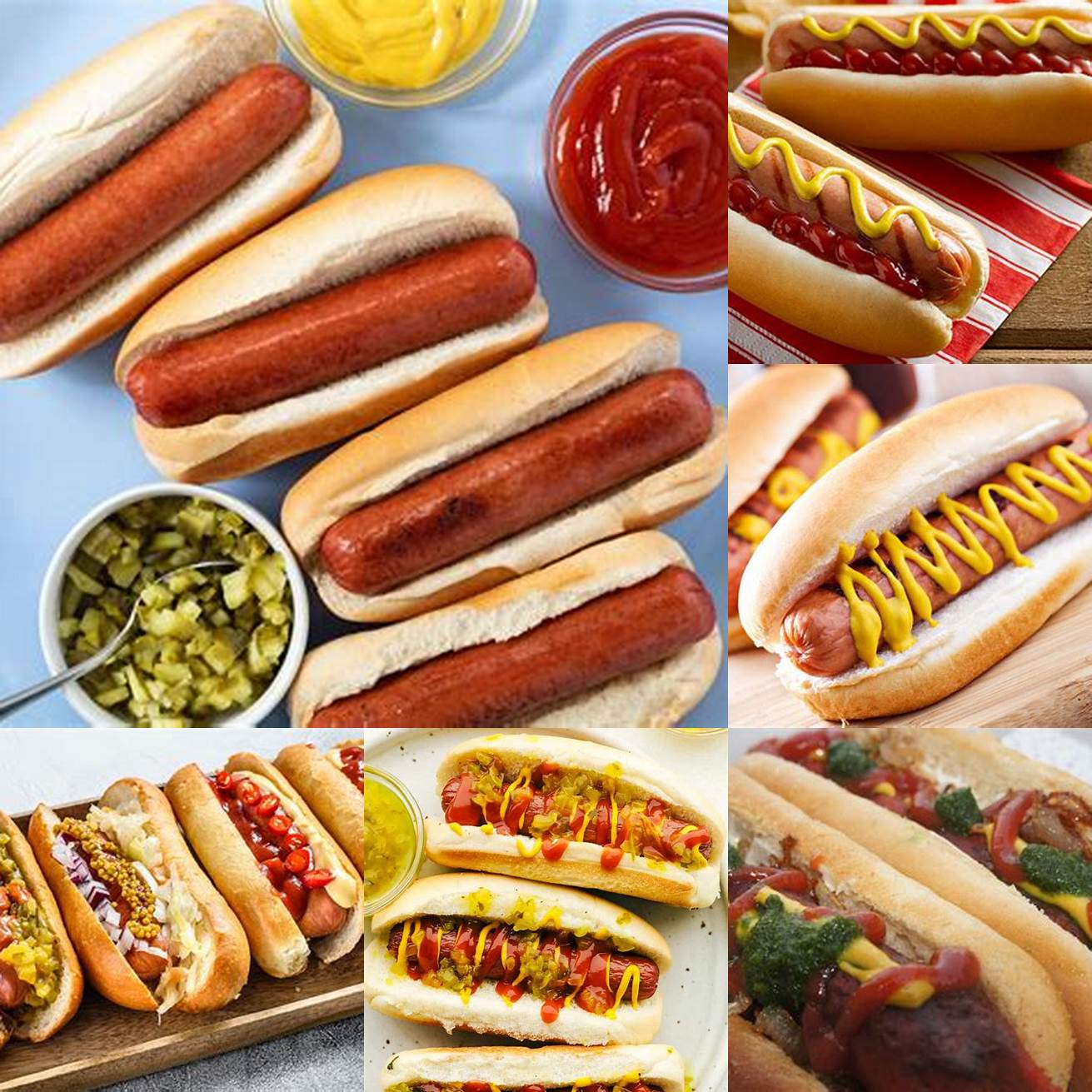 Hot Dogs Another classic American dish hot dogs are made with a sausage and are often served with mustard ketchup and onions