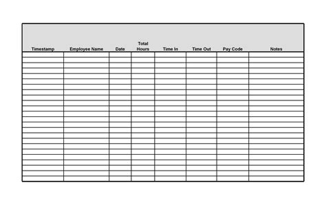 Hour Sheet Template