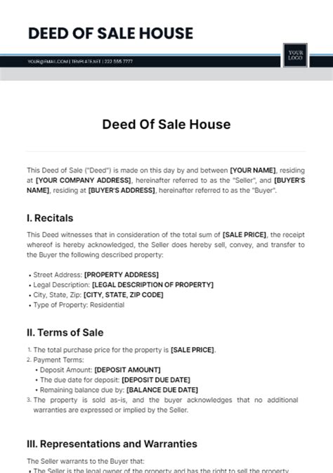 House Deed Template