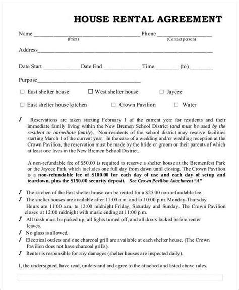 House Rent Contract Template