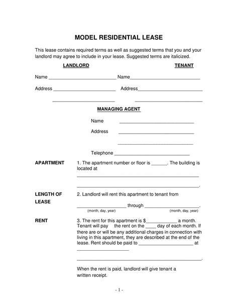 Housing Lease Template