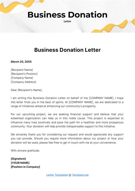 How To Ask Businesses For Donations Template