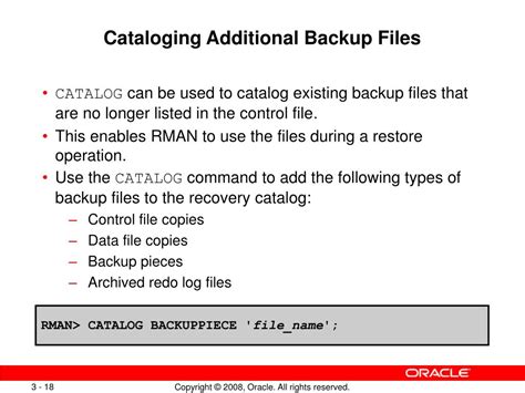 How To Catalog The Backup Pieces In Rman