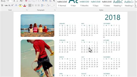 How To Change Year In Word Calendar Template
