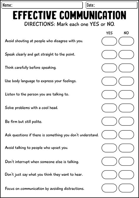 How To Communicate Goals Effectively With Your Spouse Worksheets Printable