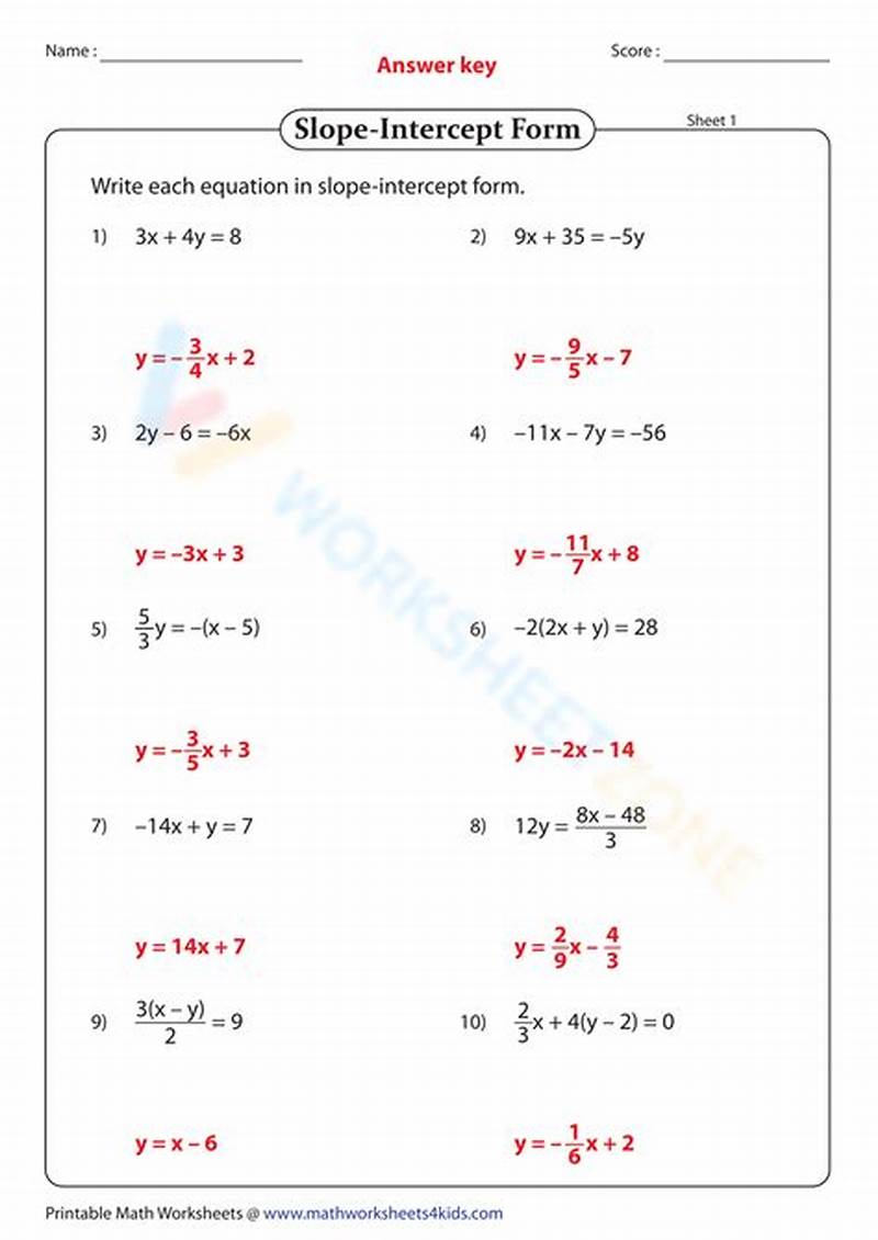 How To Convert To Slope Intercept Form