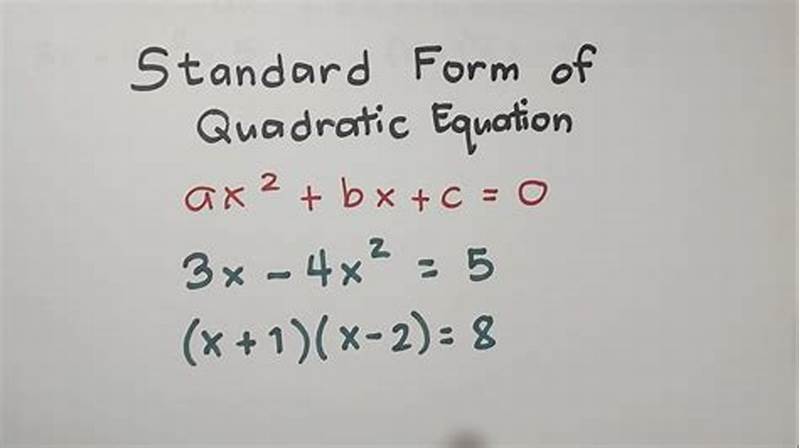 How To Convert To Standard Form Quadratic