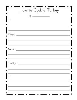 How To Cook A Turkey Writing Template