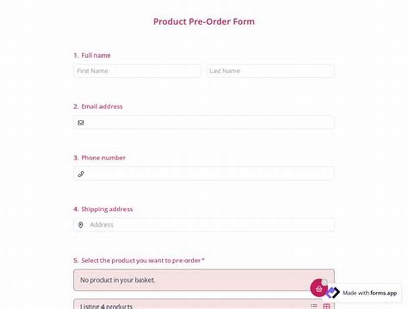 How To Create A Pre Order Form