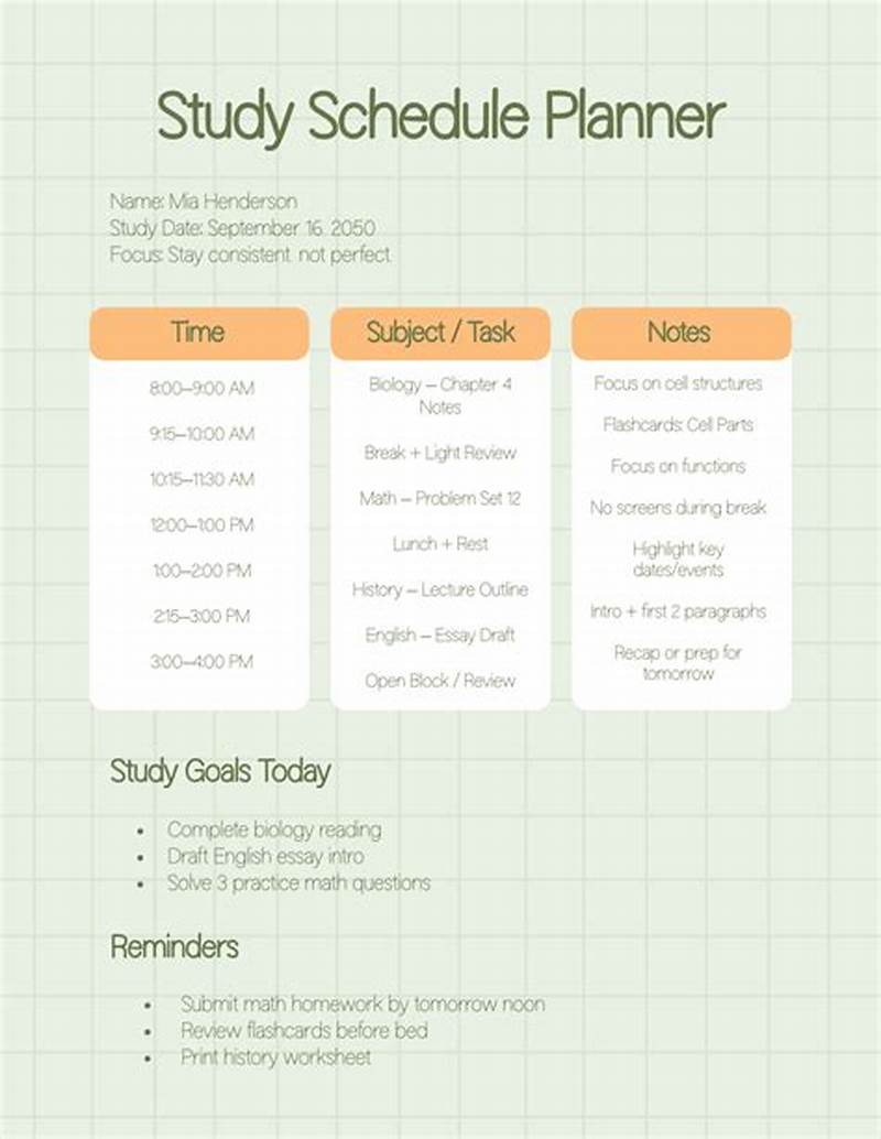 How To Create A Study Calendar