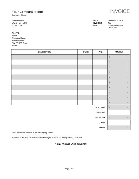 How To Create An Excel Invoice Template