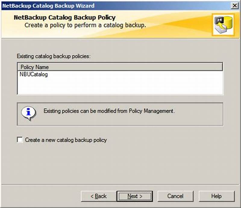 How To Create Catalog Backup Policy In Netbackup