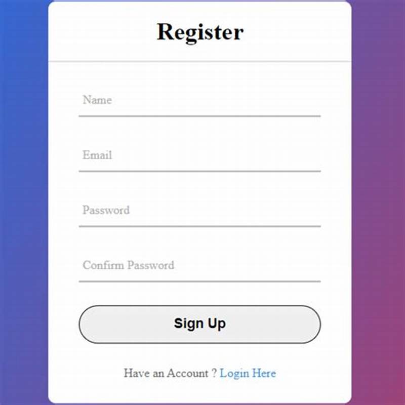How To Create Register Form