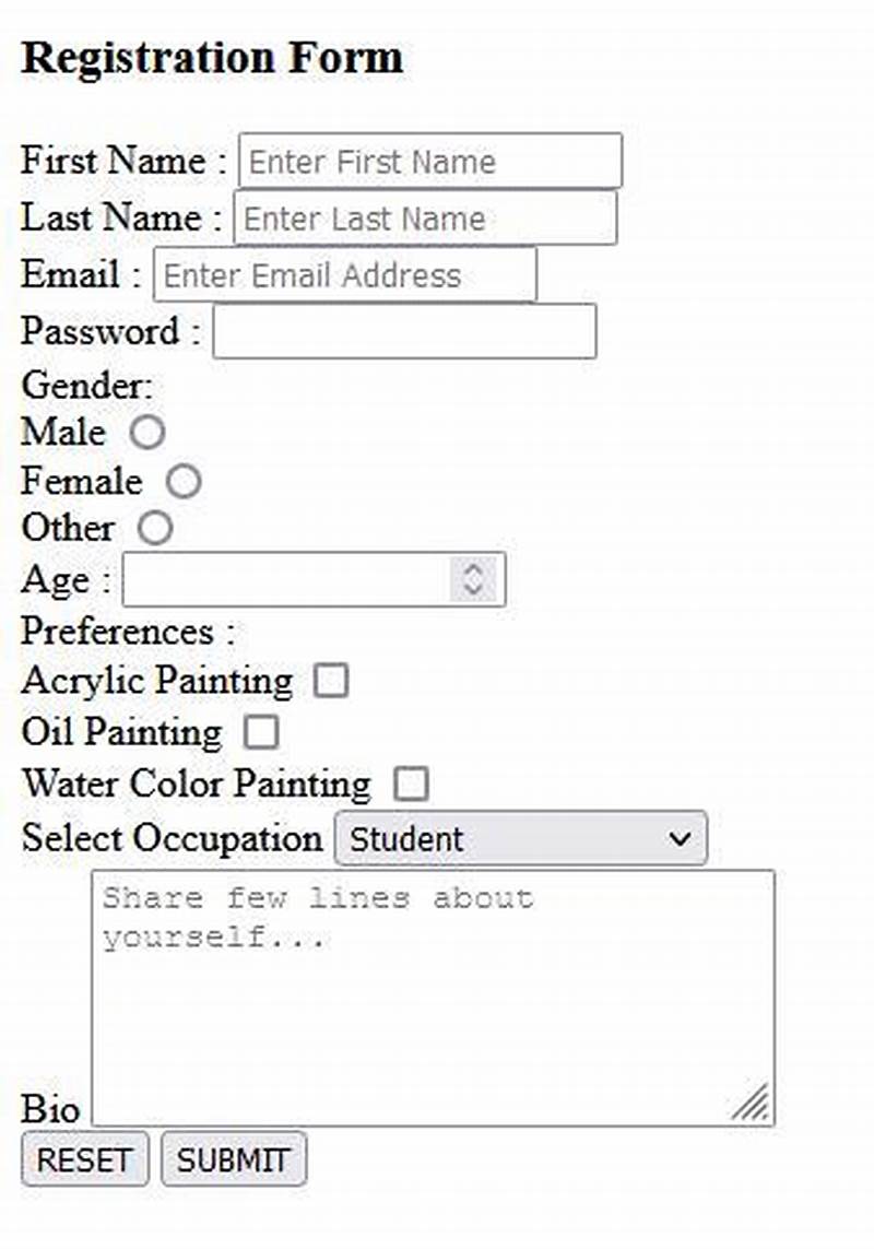 How To Create Web Form In Html