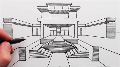 How To Draw A Building In One Point Perspective