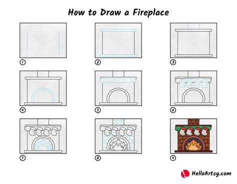 How To Draw A Fire Place