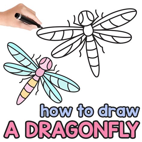 How To Draw A Simple Dragonfly