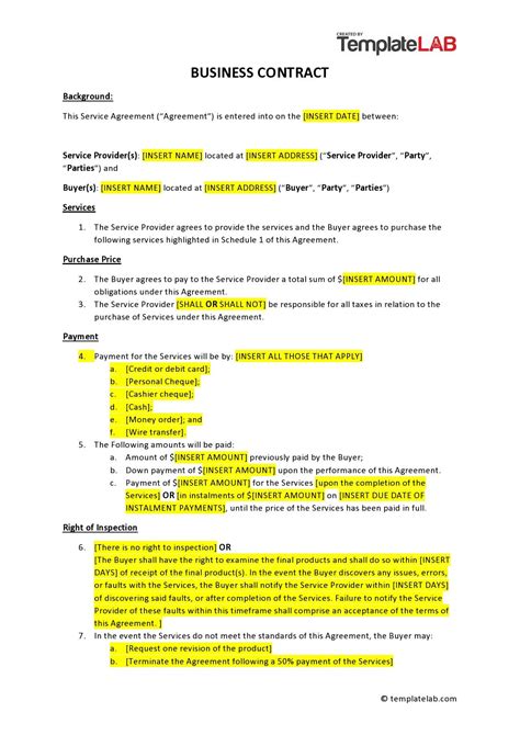 How To Draw Up A Contract Template