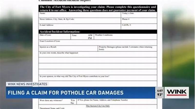 How To File Pothole Damage Claim
