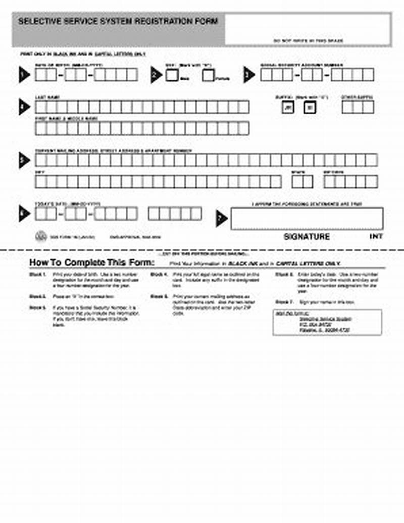 How To Fill Out Selective Service Form