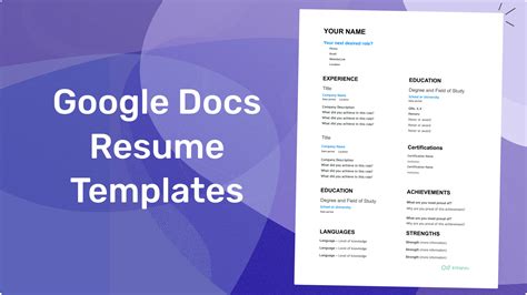 How To Get Resume Template On Google Docs