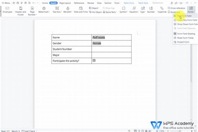 How To Insert Form Fields In Word