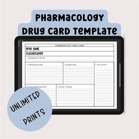 How To Make A Drug Card Template