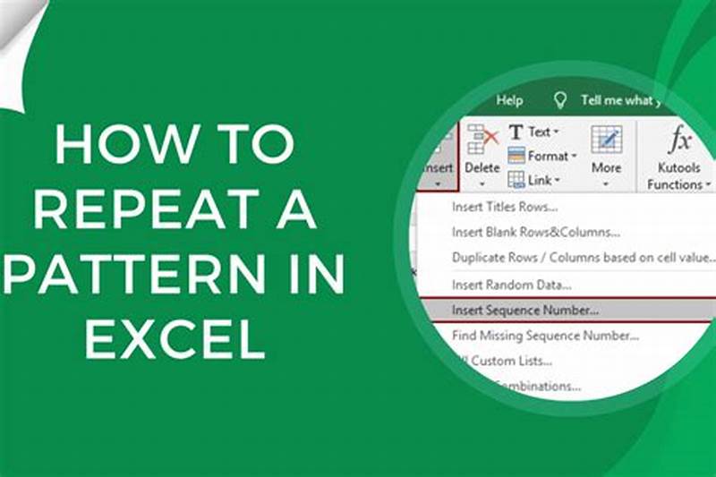 How To Make A Pattern In Excel