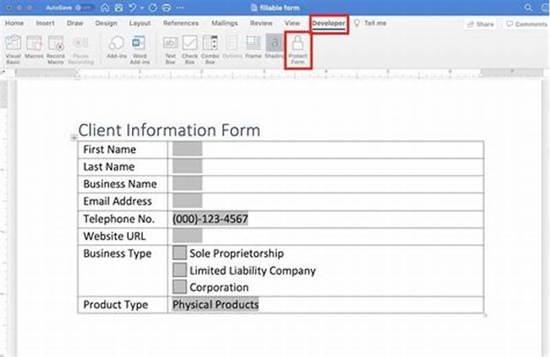 How To Make Fillable Form In Word