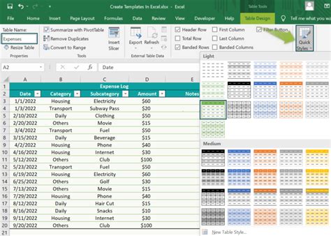 How To Make Templates In Excel