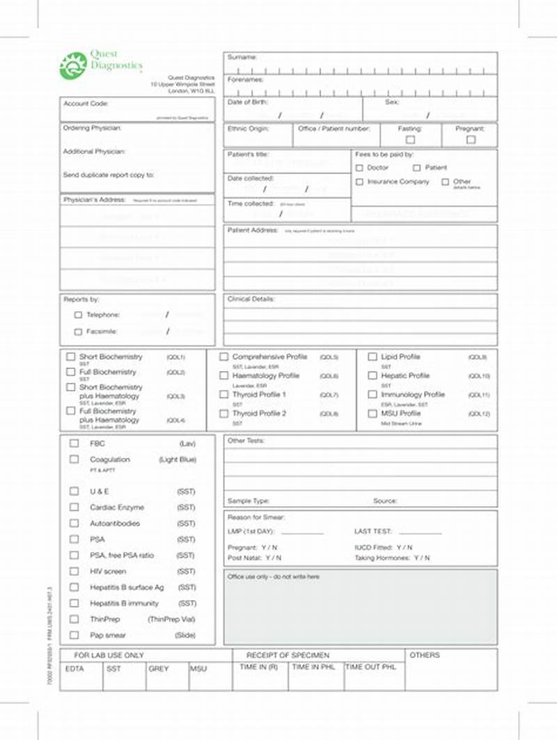 How To Order Quest Lab Requisition Form
