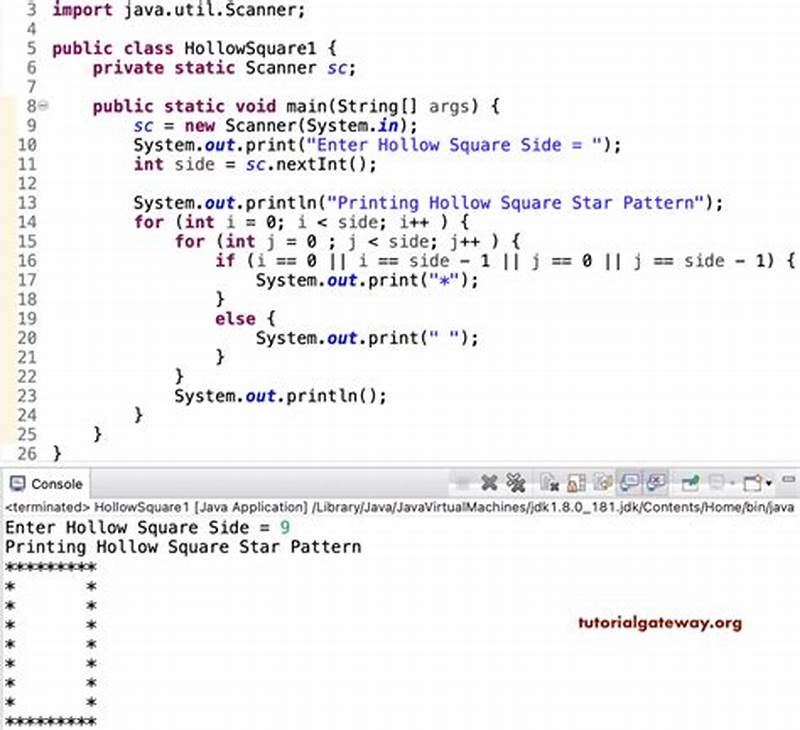 How To Print Square Pattern In Java