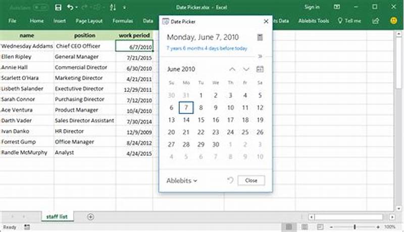 How To Set Calendar In Excel Cell