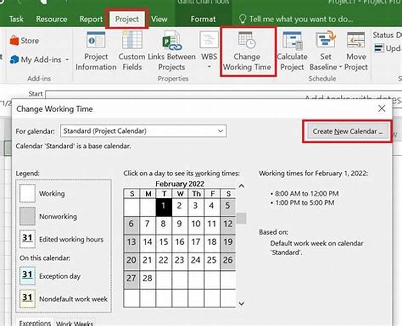 How To Set Calendar In Ms Project