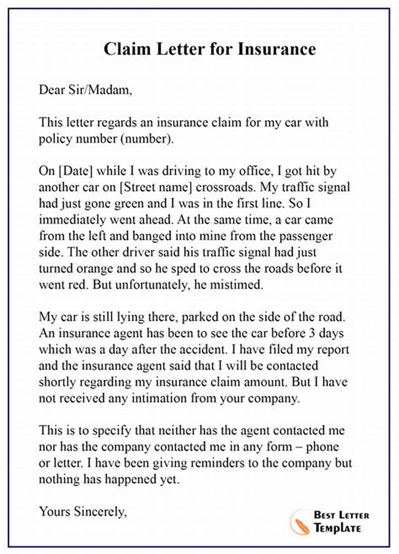How To Write Claim Letter To Insurance