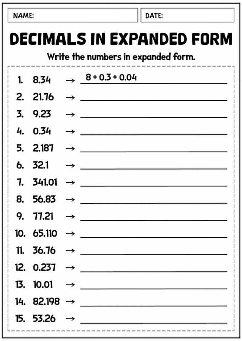 How To Write Expanded Form With Decimals