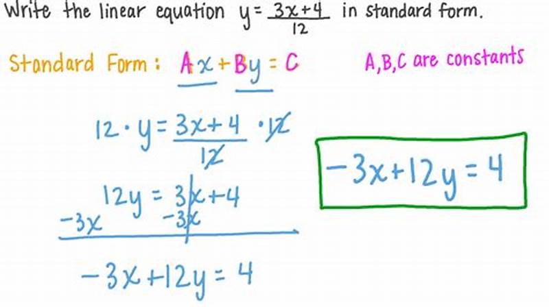 How To Write In Standard Form Equation